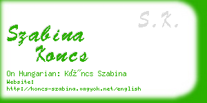 szabina koncs business card